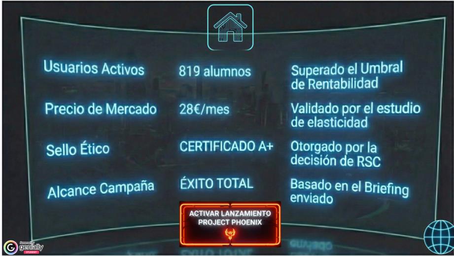 Panel final de resultados y activación del lanzamiento de Project Phoenix